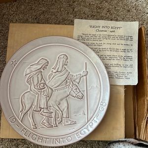 Frankoma Pottery by John Frank.  1968 Christmas Plates.